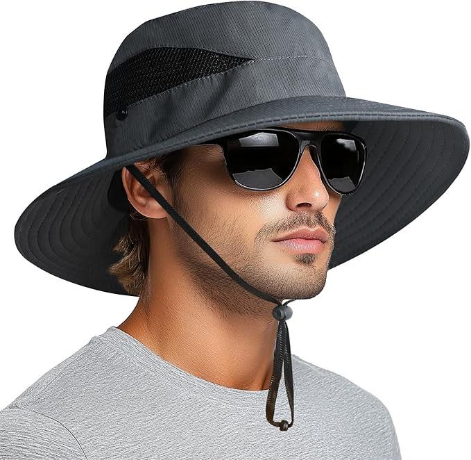 PFFY Adjustable Breathable Sun Bucket Wide Brim UPF50+ Hat for $4.47