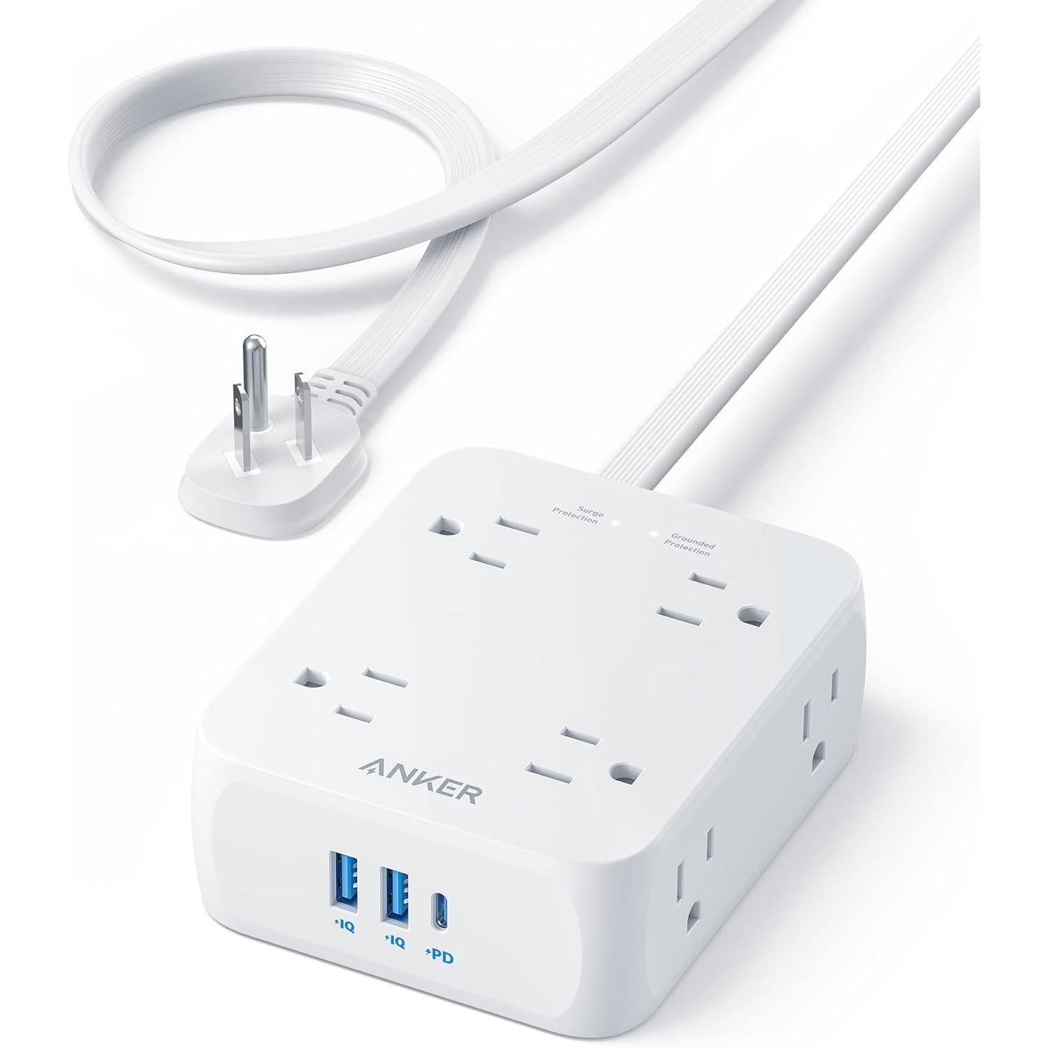 Anker Surge Protector Flat Plug Power Strip 2000J for $18.69