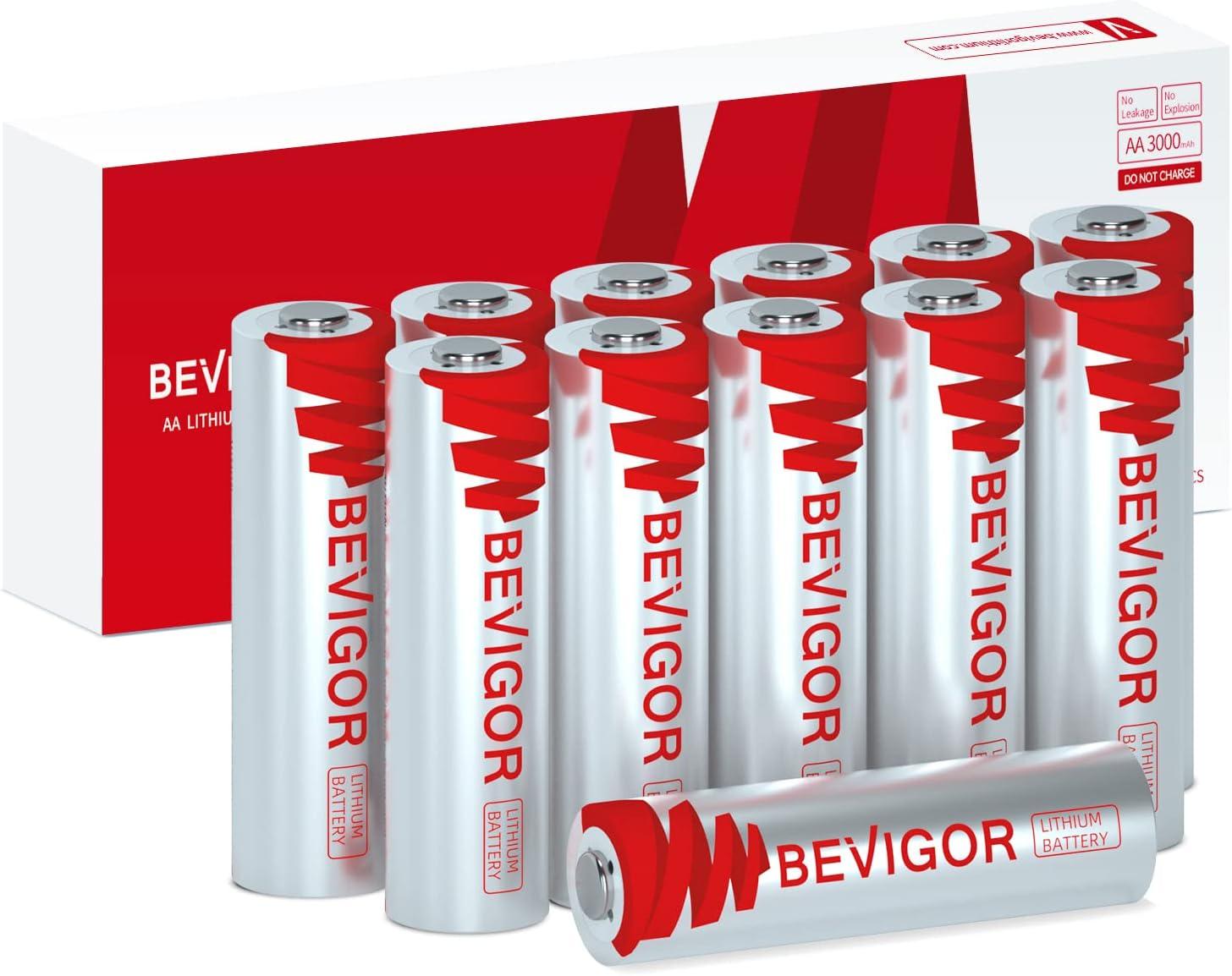 Bevigor AA Lithium Batteries 12-Pack for $10.79