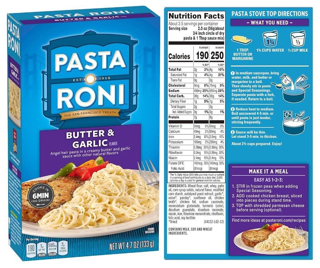 Pasta Roni Butter and Garlic Angel Hair 12 Pack for $11.40