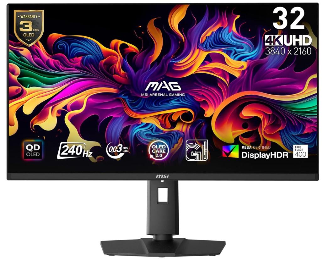 32in MSI MAG 321UPX QD-OLED 4K Monitor for $727.09 Shipped