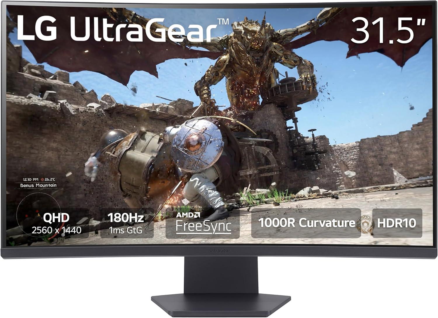 31.5in LG UltraGear QHD AMD Curved Monitor 32GS60QC-B for $181.99 Shipped