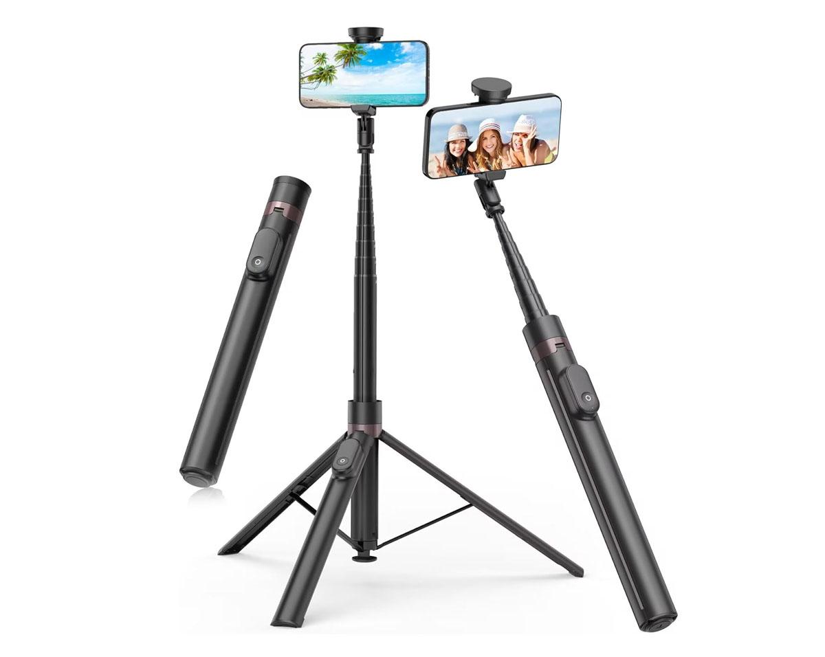 Toneof 66in Automatic Travel Tripod Selfie Stick for $7.64