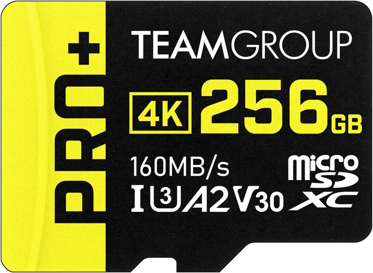 256GB Team PRO+ UHS-I U3 Class 10 microSDXC Memory Card for $11.99 Shipped