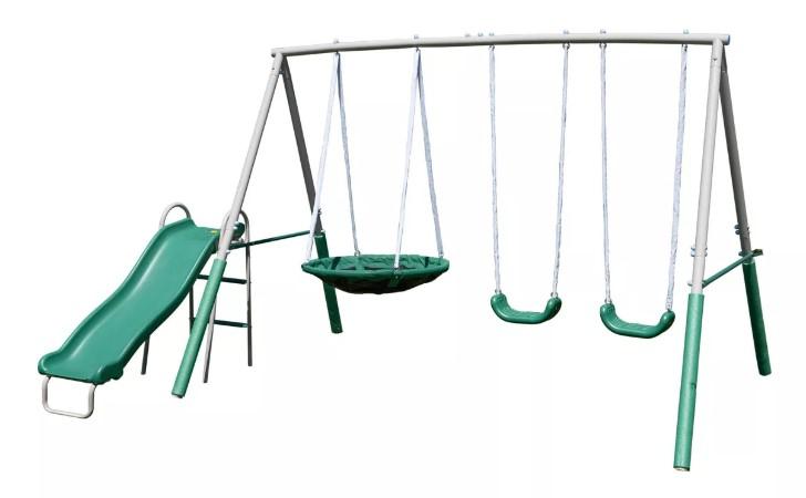 The Swing Company Northridge Metal Swing Set with Saucer Swing for $128.99 Shipped