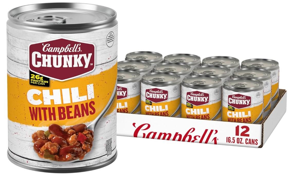 Campbells Chunky Chili with Beans 12 Pack for $20.49