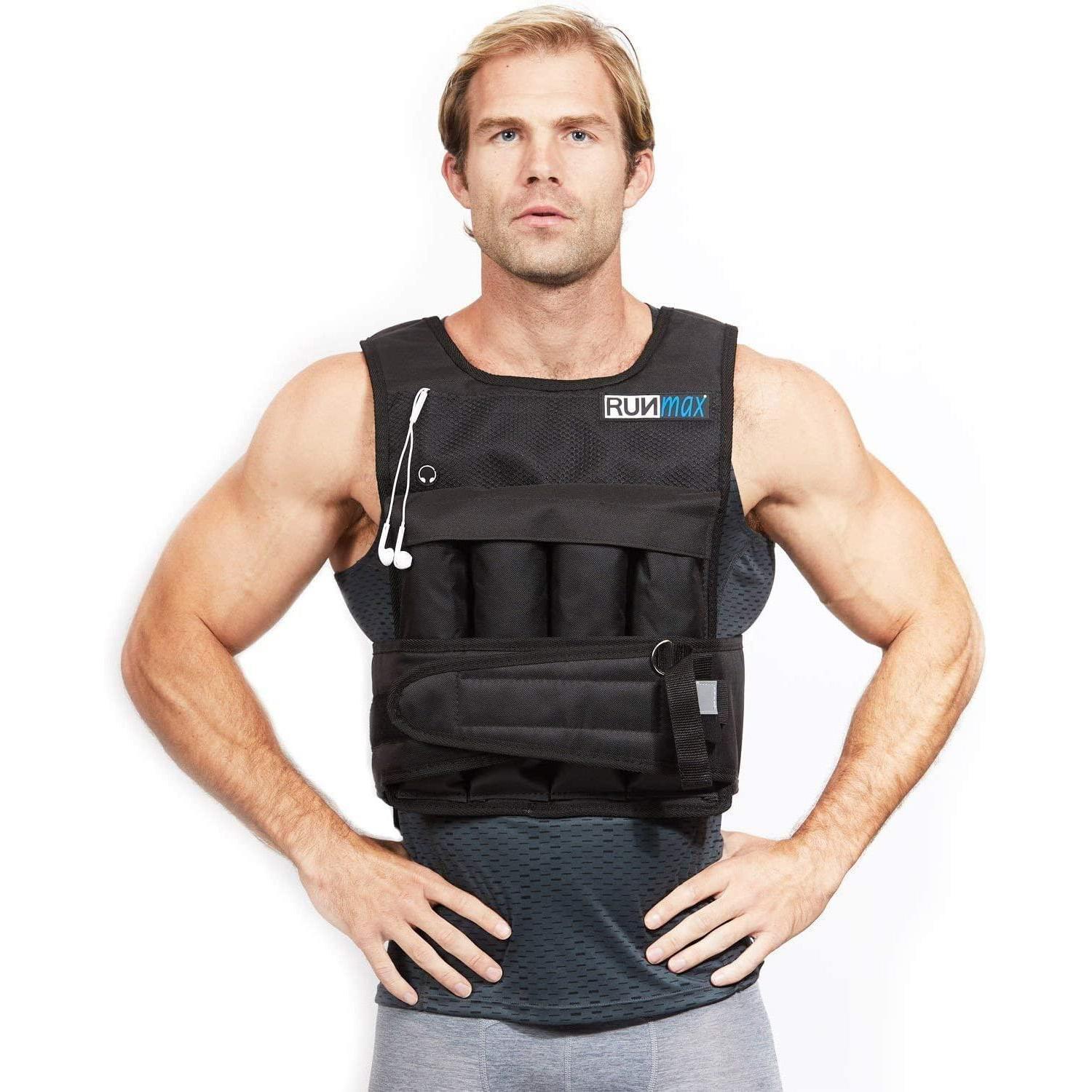 Runmax Adjustable Weighted Vest Wtih Shoulder Pads Option for $29.22