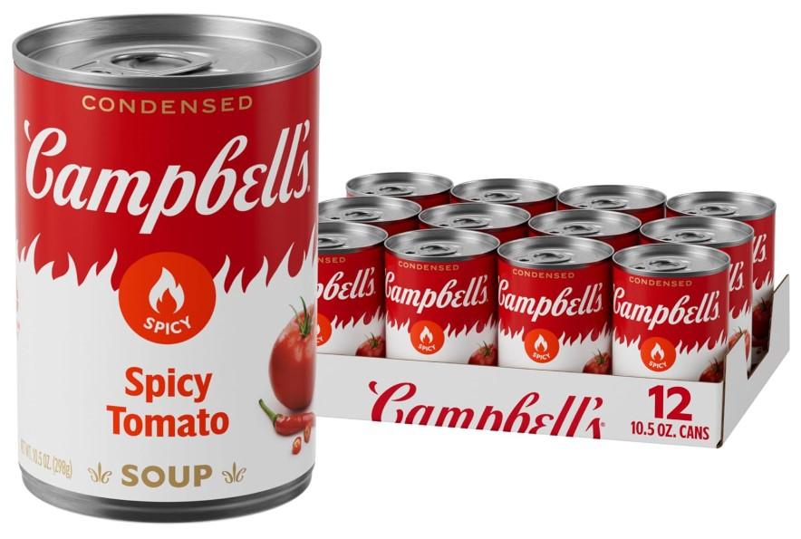 Campbells Condensed Spicy Tomato Soup 12 Pack for $9.76