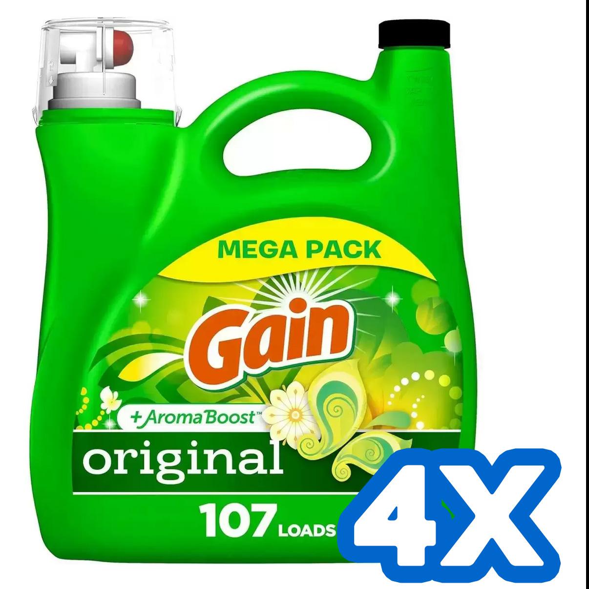 Gain + Aroma Boost Liquid Laundry Detergent 4 Packs for $42.57