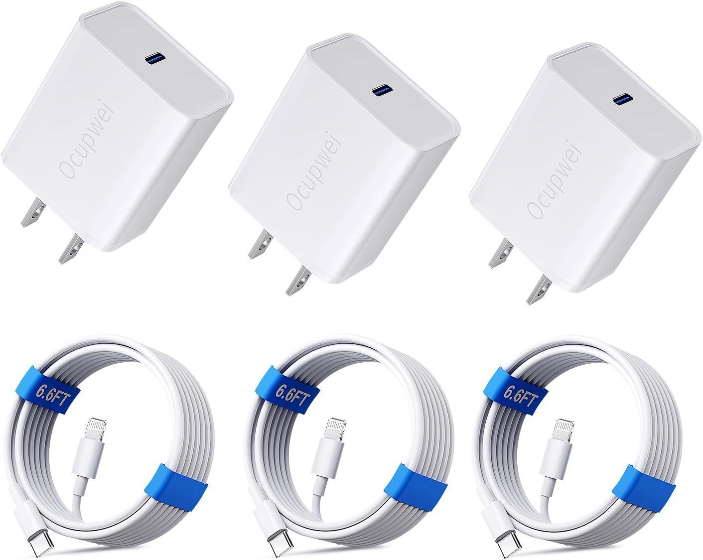 3x USB-C Wall Chargers with 3x USB-C iPhone Lightning Cables for $6.99