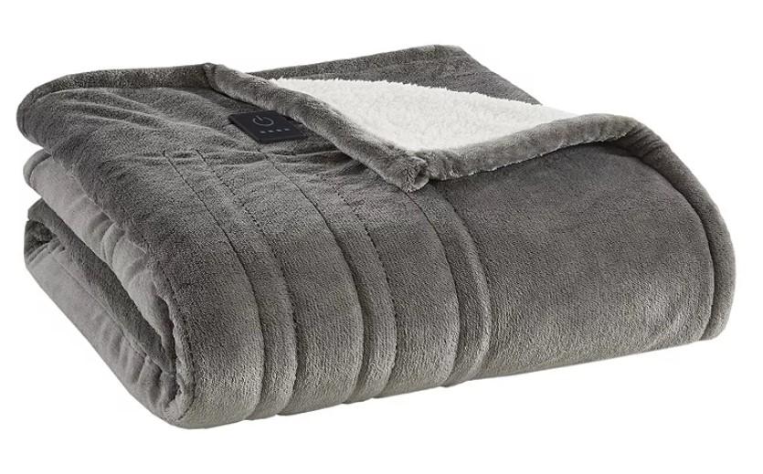 Serta Plush To Sherpa Heated Electric Throw Blanket for $14.44