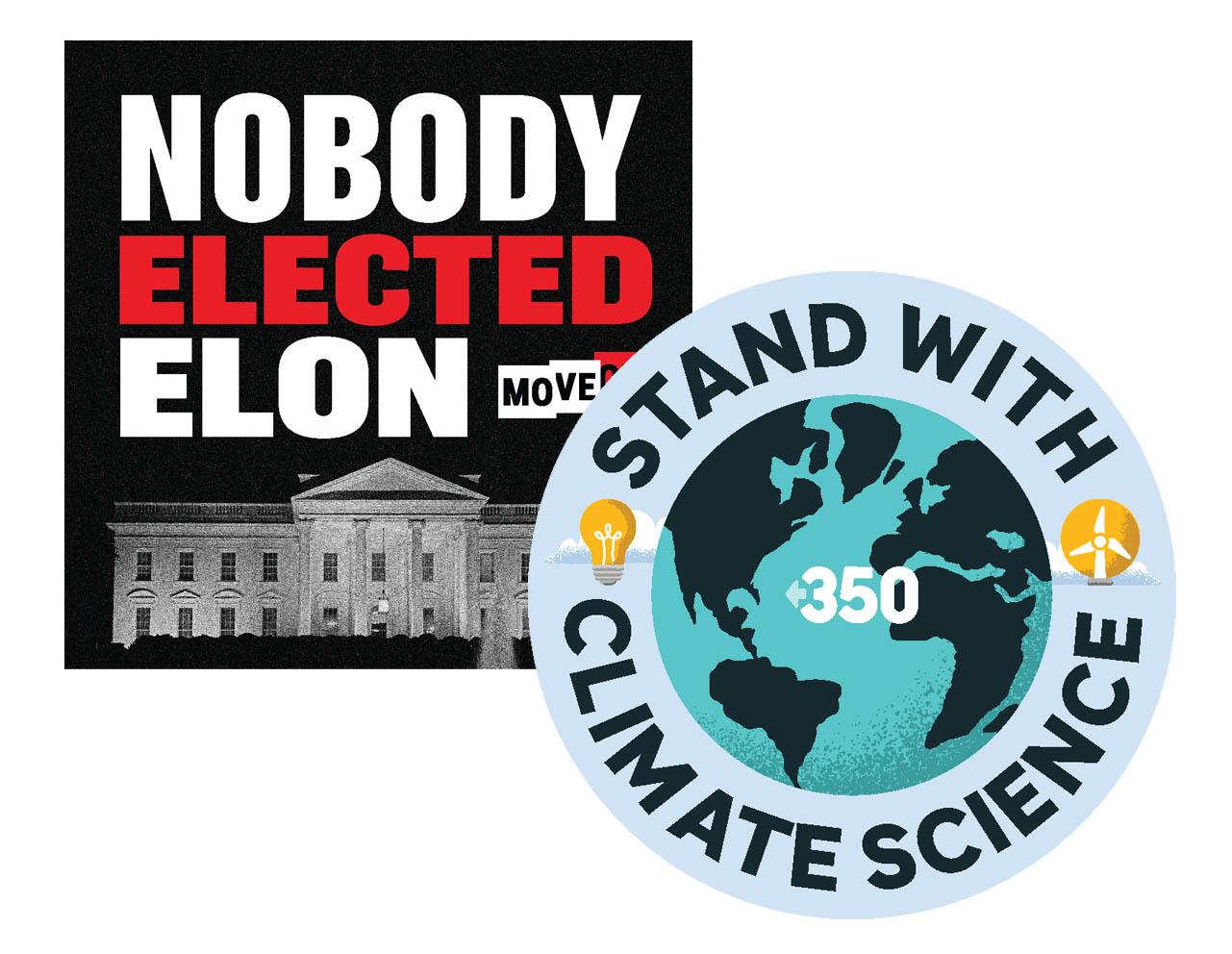 Free Stand with Climate Science Sticker