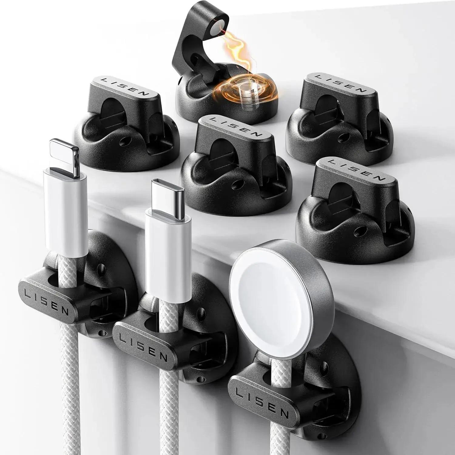 Magnetic Cord Cable Clips Desk Organizer 8-Pack by Lisen for $5.92