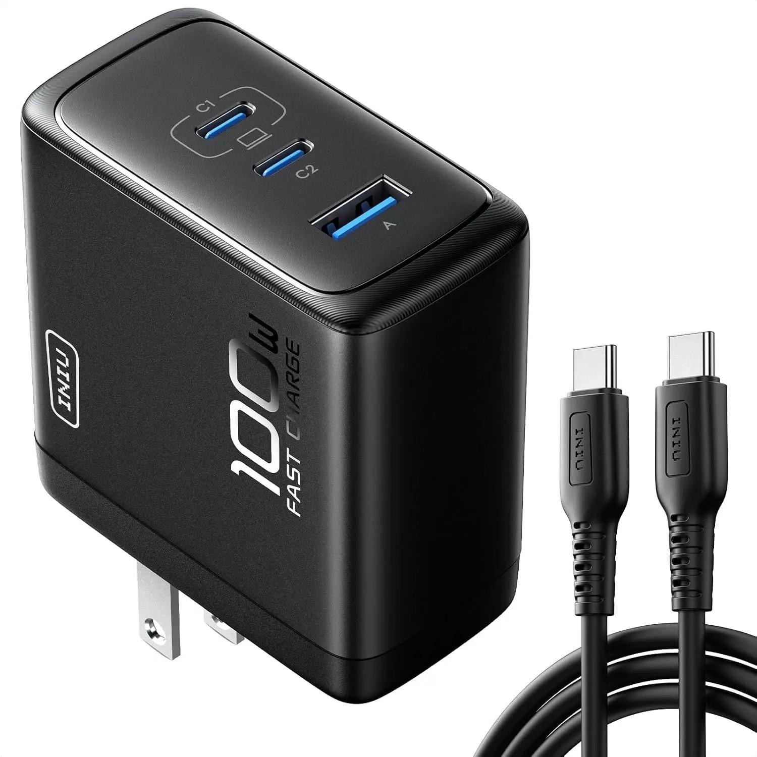 Iniu USB-C and USB 3-Port 100w GaN Wall Charger for $16.49