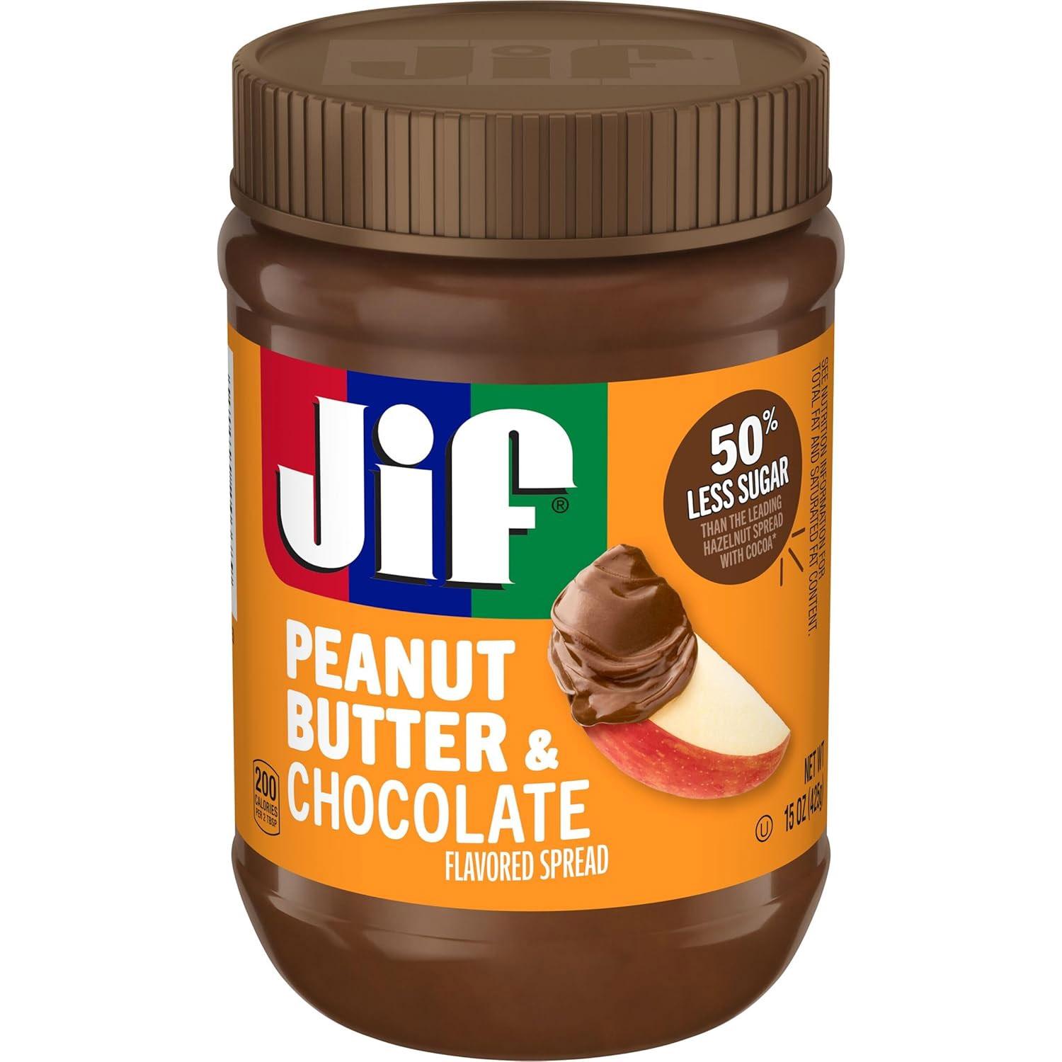 Jif Peanut Butter and Chocolate Less Sugar 12 Pack for $17.83