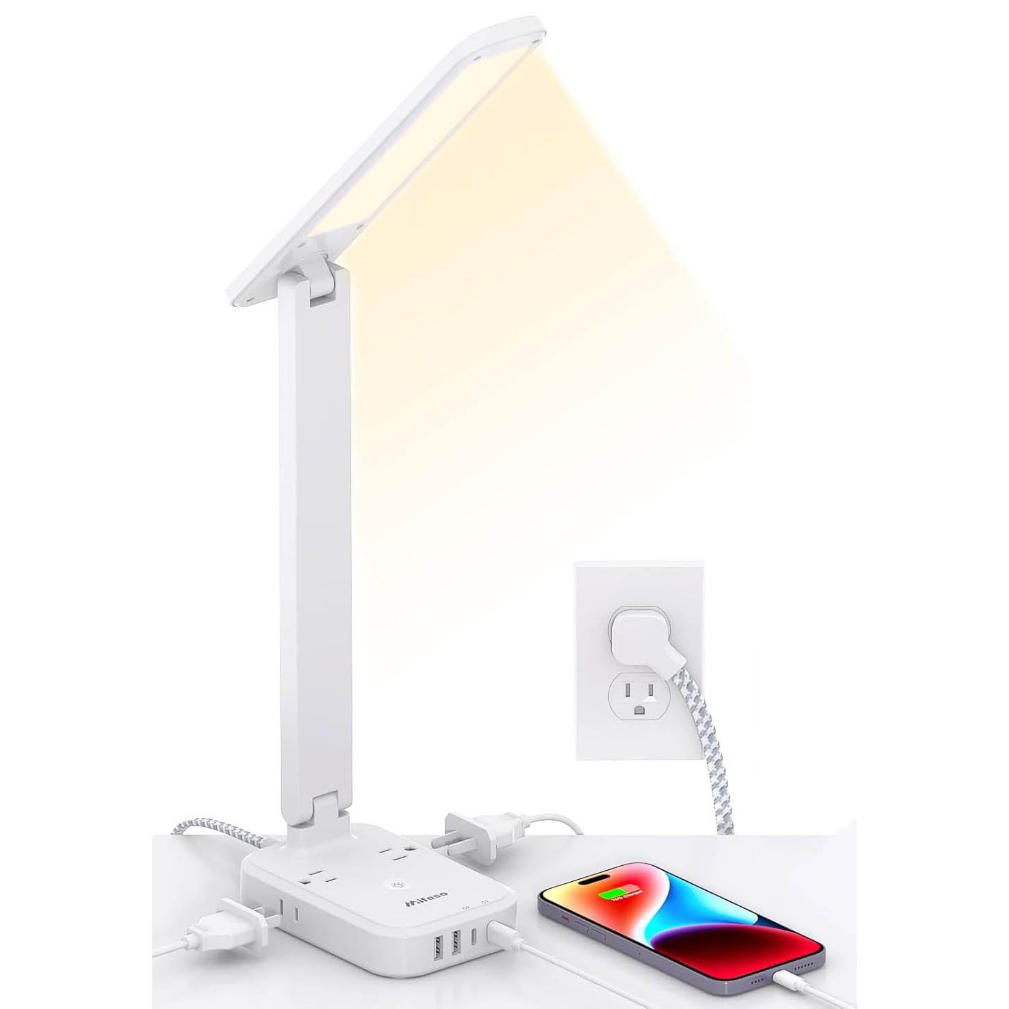 Power Strip with LED Desk Lamp by Mifaso for $15.38