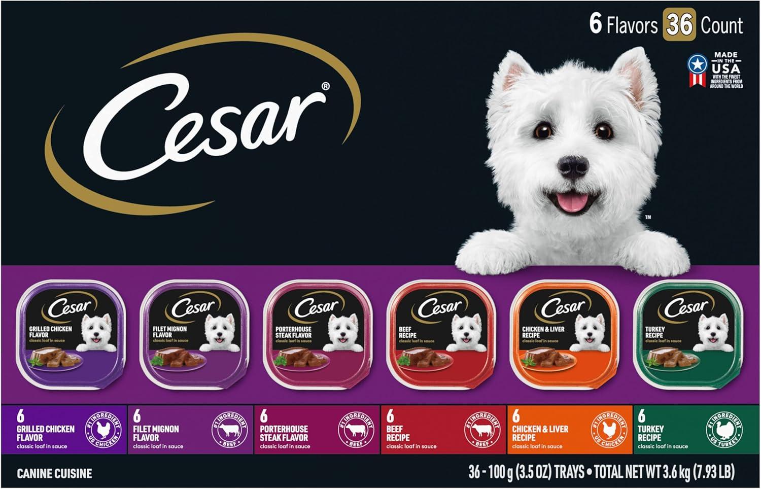 Cesar Adult Wet Dog Food 36 Variety Pack for $20.64