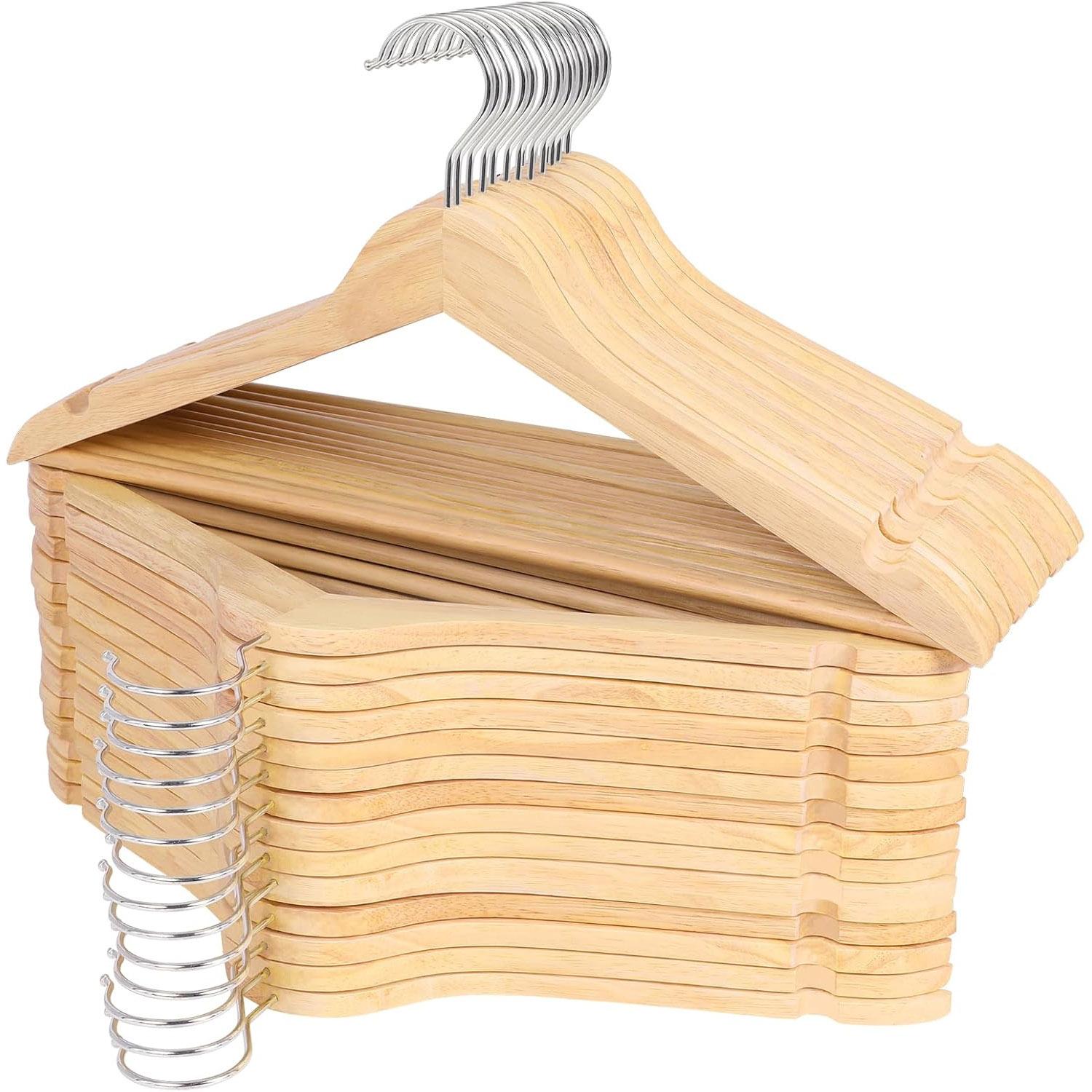 Solid Wooden Hangers by Rosos 20 Pack for $13.79