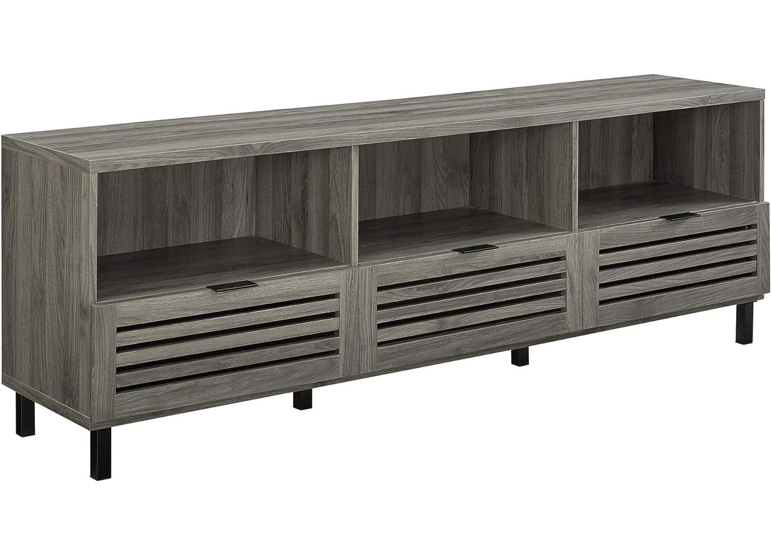 Walker Edison Modern Slatted Wood 70in TV Stand for $119 Shipped