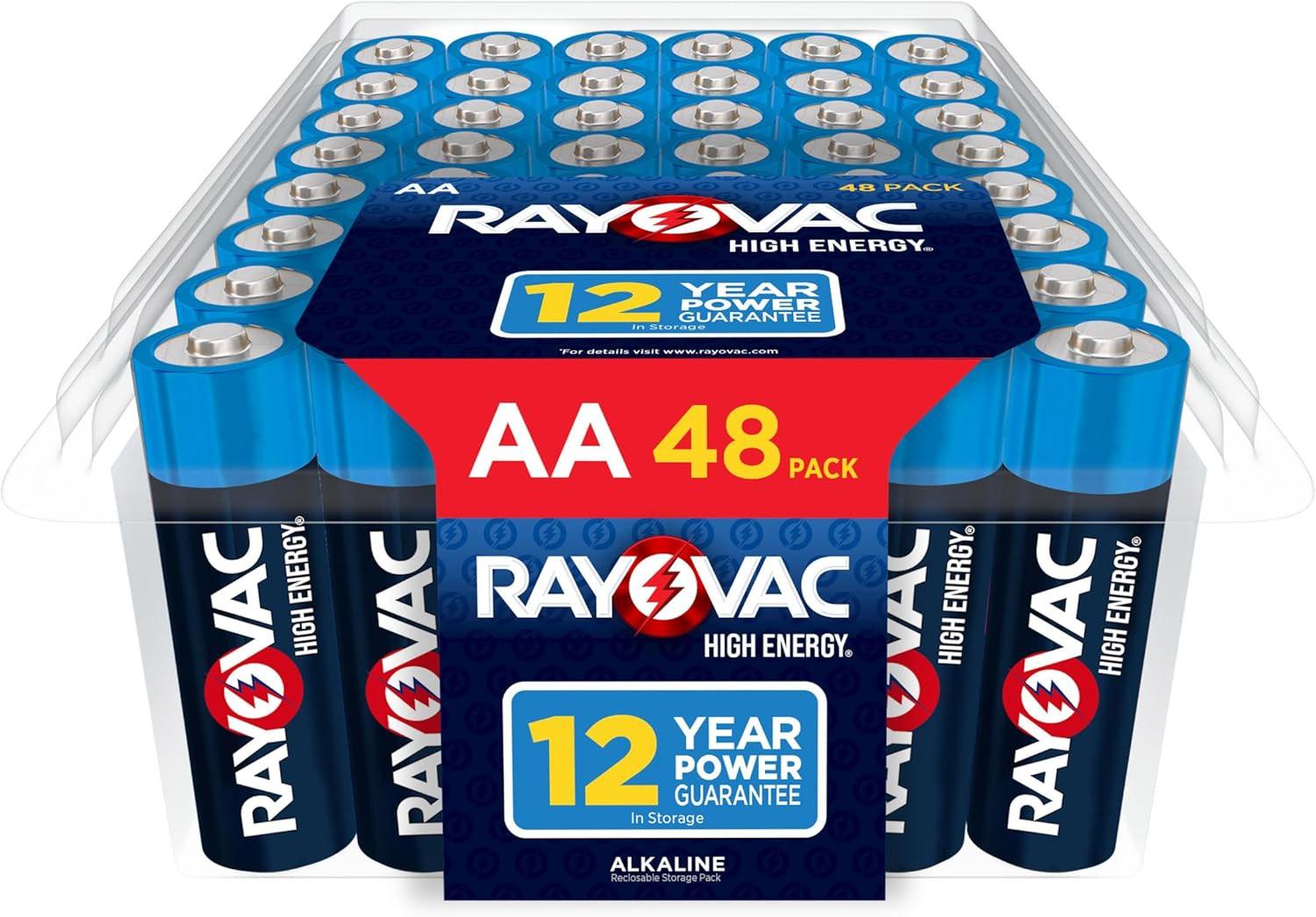 Rayovac High Energy AA Batteries 48 Pack for $11.43