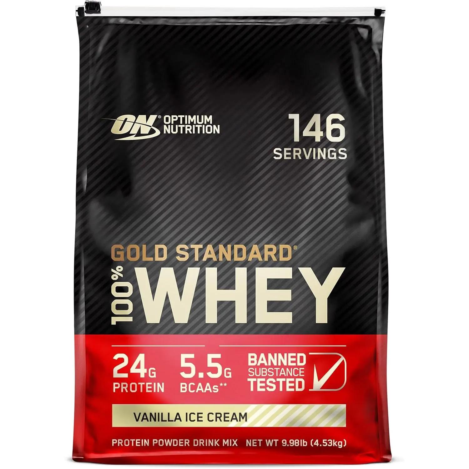 Optimum Nutrition Gold Whey Protein Powder Vanilla 10Lbs for $93.22 Shipped