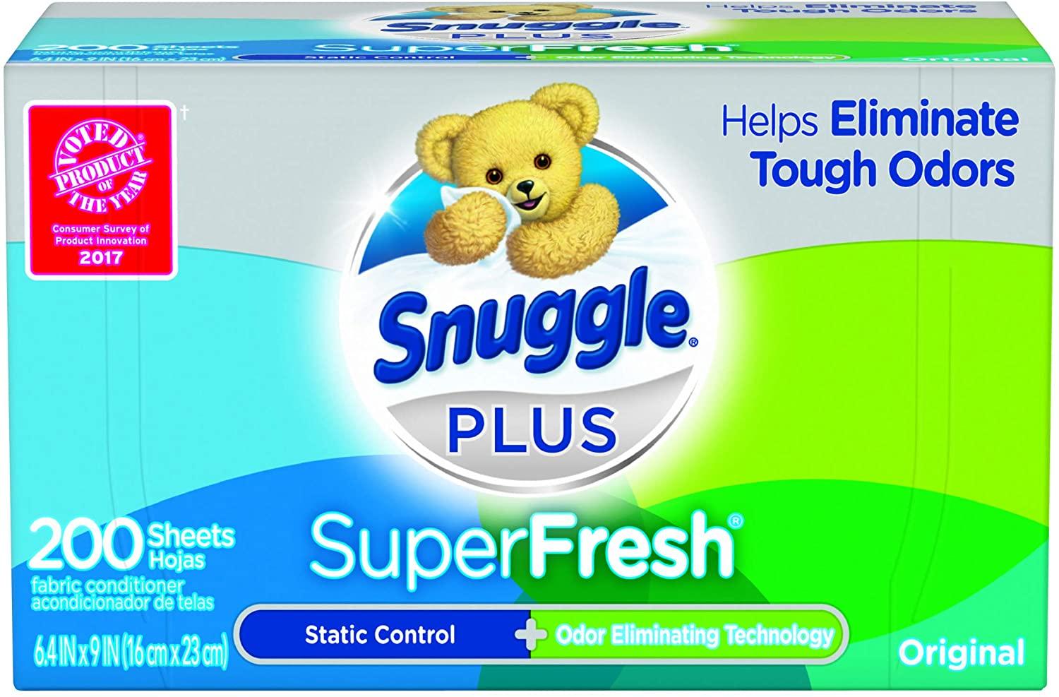 400 Snuggle Plus SuperFresh Fabric Softener Dryer Sheets for $8.28