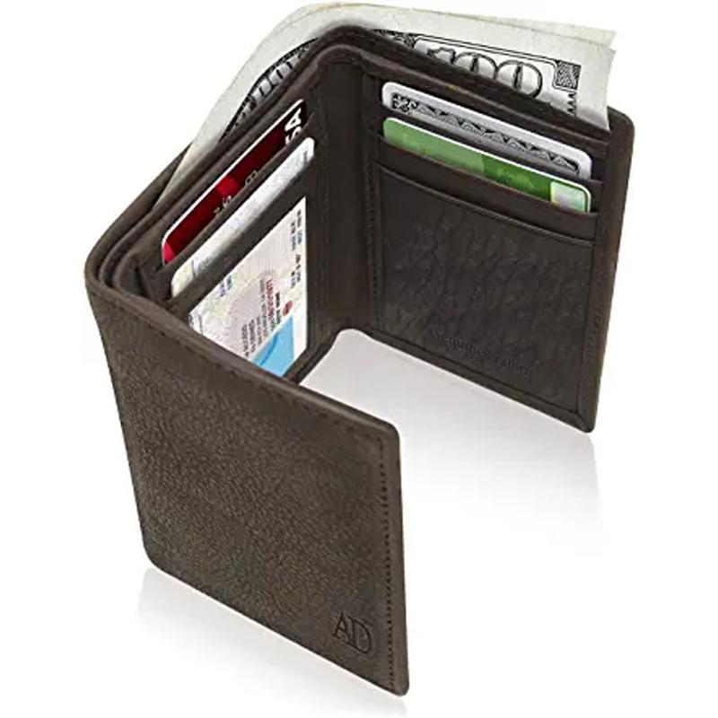 Trifold Wallets Men RFID Leather Wallet Deals