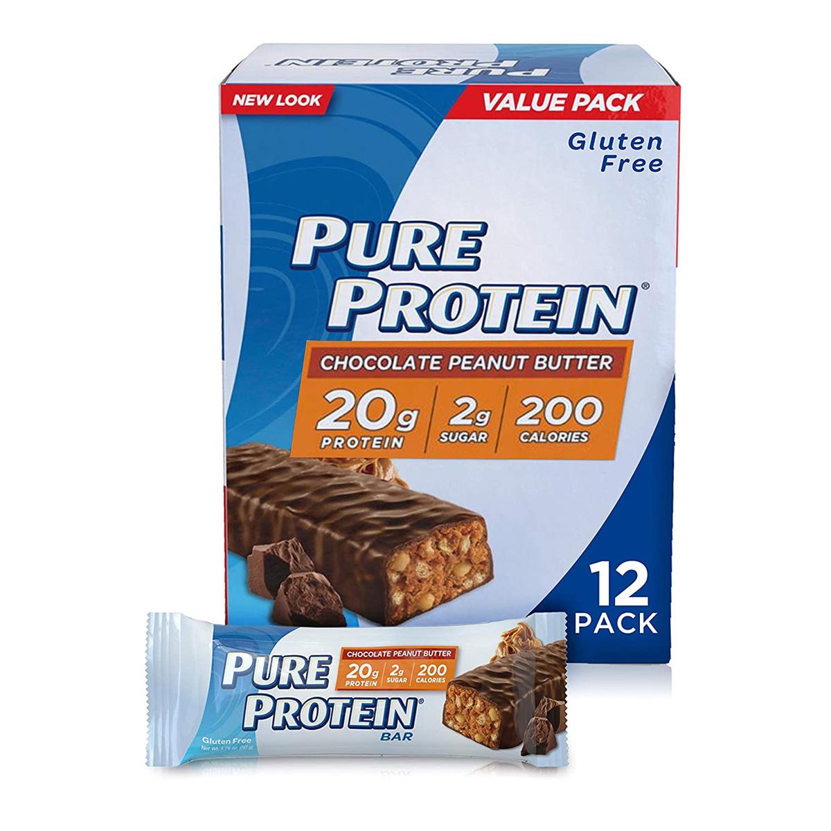 12 Pure Protein Chocolate Peanut Butter Protein Bars for $11.39