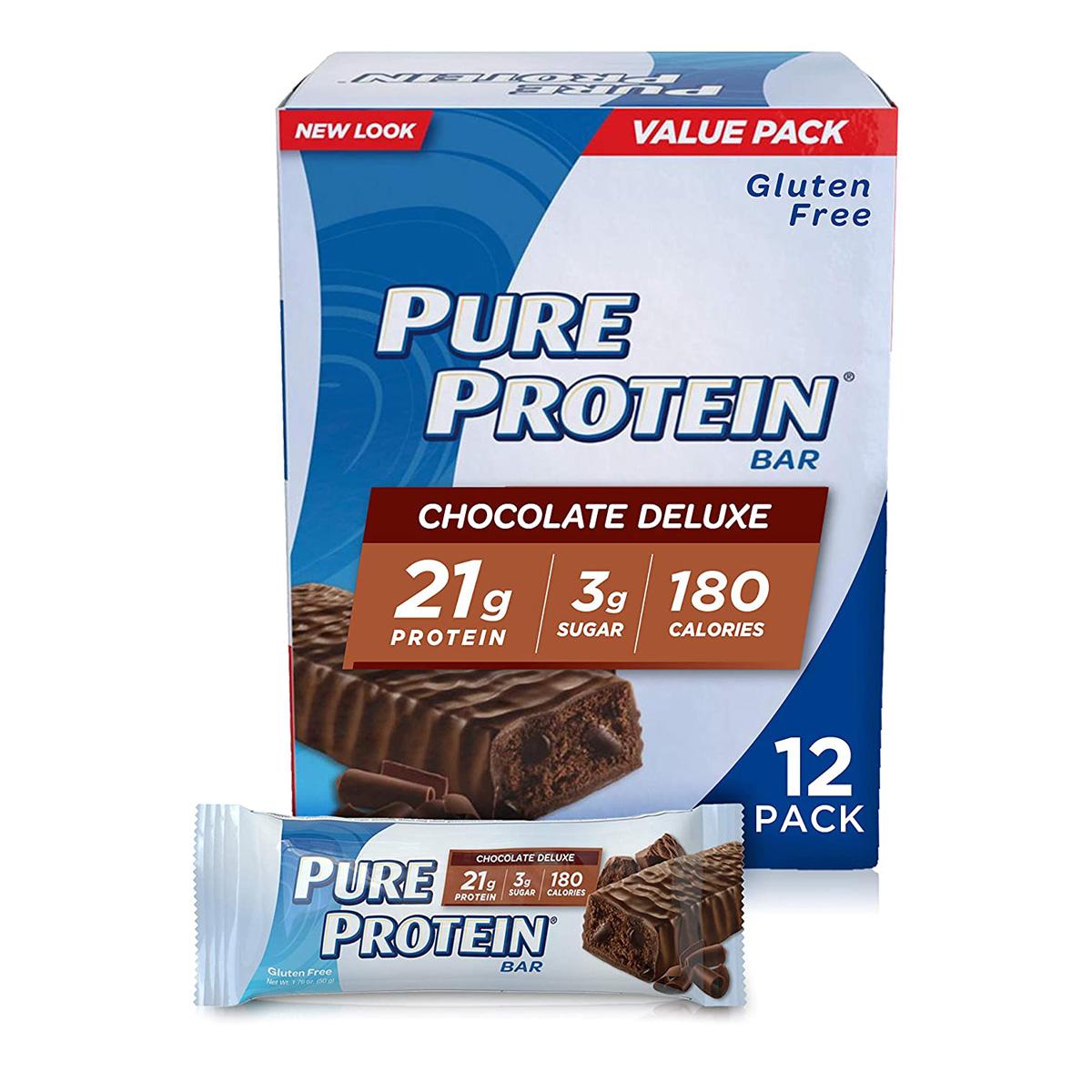 12 Pure Protein Chocolate Deluxe Protein Bars for $8.46 Shipped