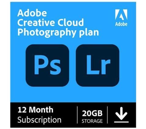 Adobe Creative Cloud Photography Subscription with 20GB Cloud Storage for $94.99