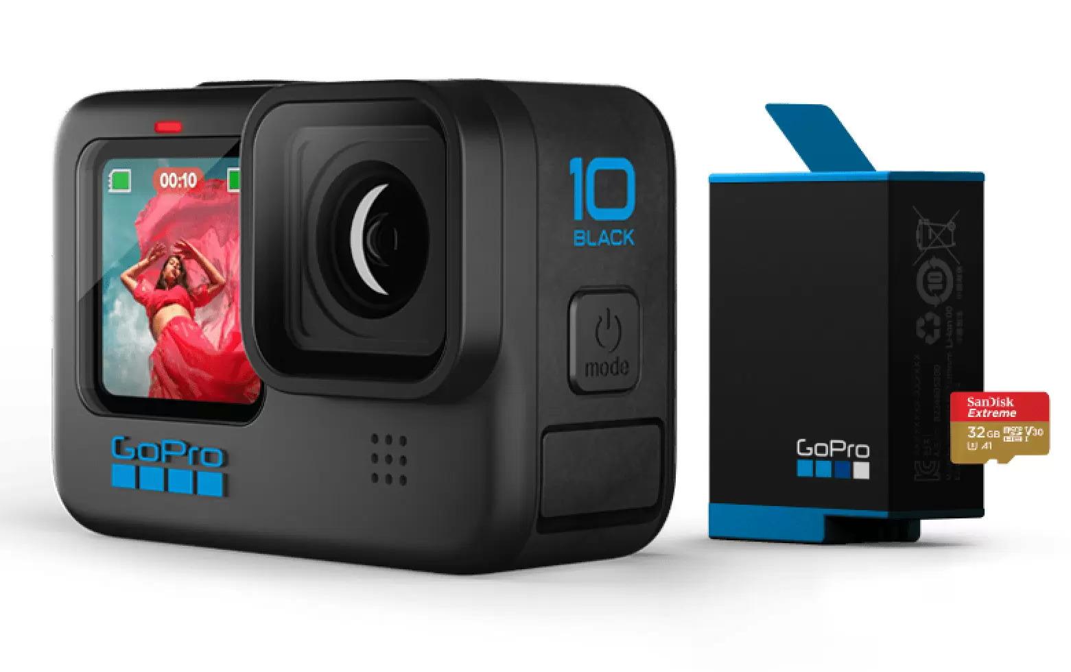 GoPro HERO10 Black Action Camera with 32GB Memory Card for $349.98 Shipped