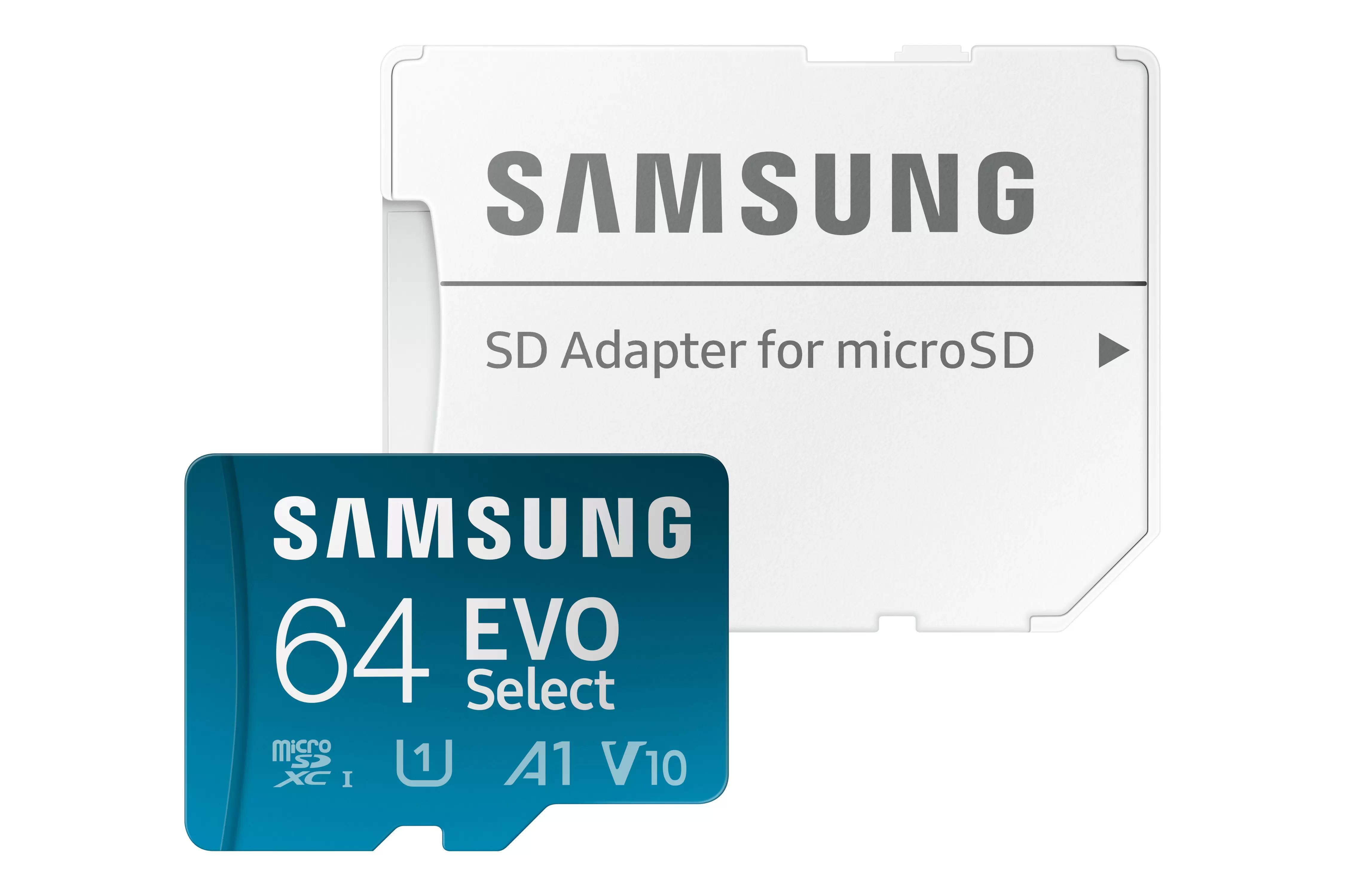 64GB Samsung EVO Select U1 A1 V10 microSDXC Memory Card for $6.99 Shipped