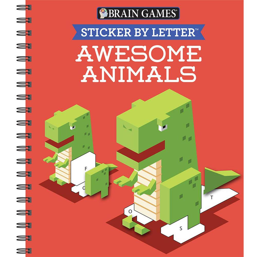 Brain Games Sticker by Letter Awesome Animals Kids Book for $3