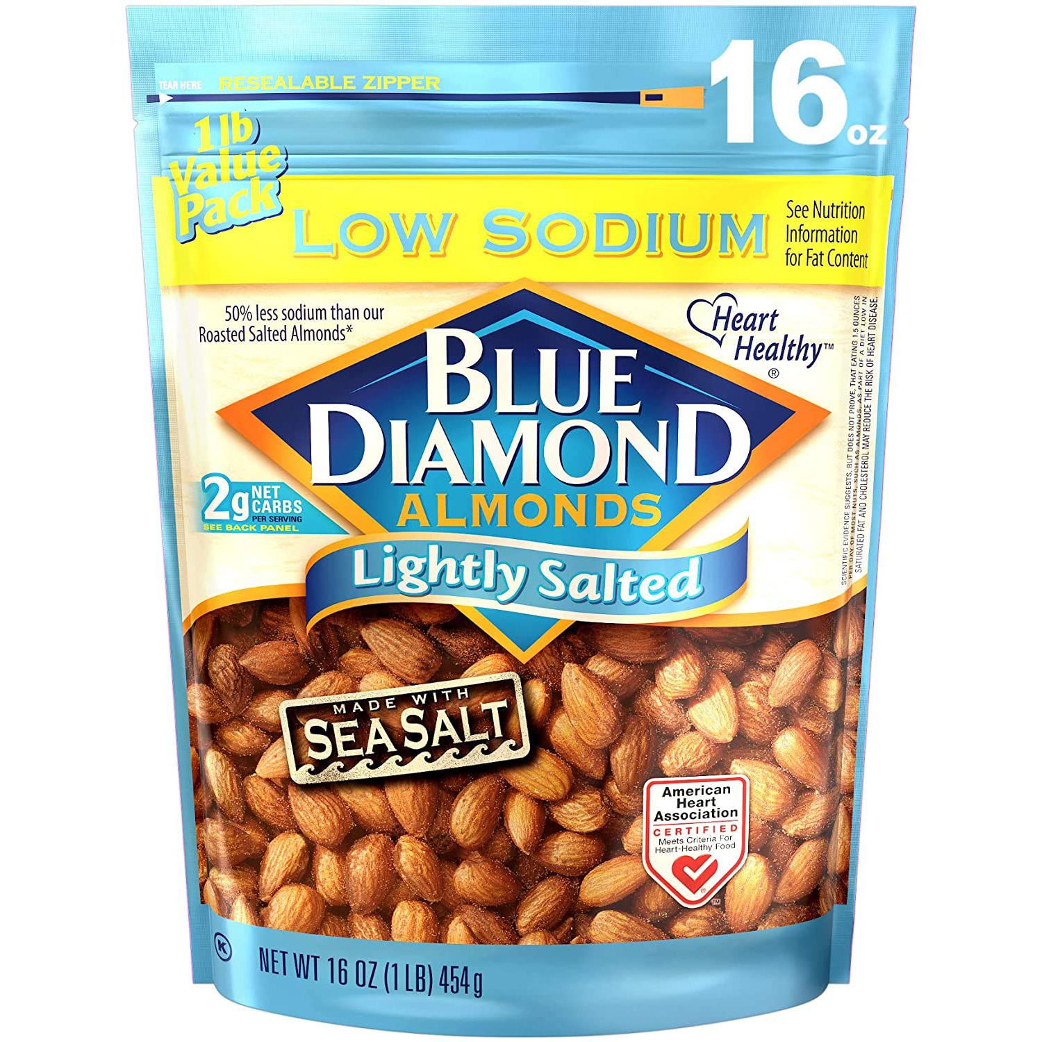 Blue Diamond Almonds 16oz Lightly Salted for $5.24 Shipped