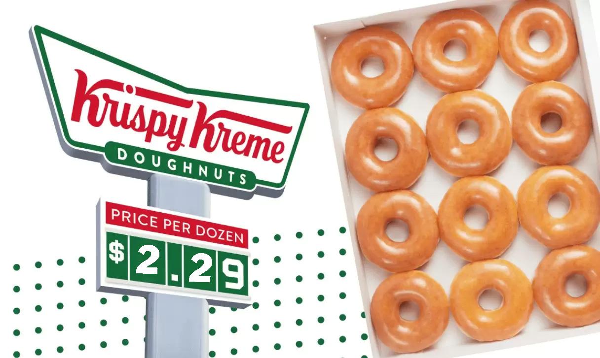 Krispy Kreme Dozen Original Glazed Doughnuts for $2.29