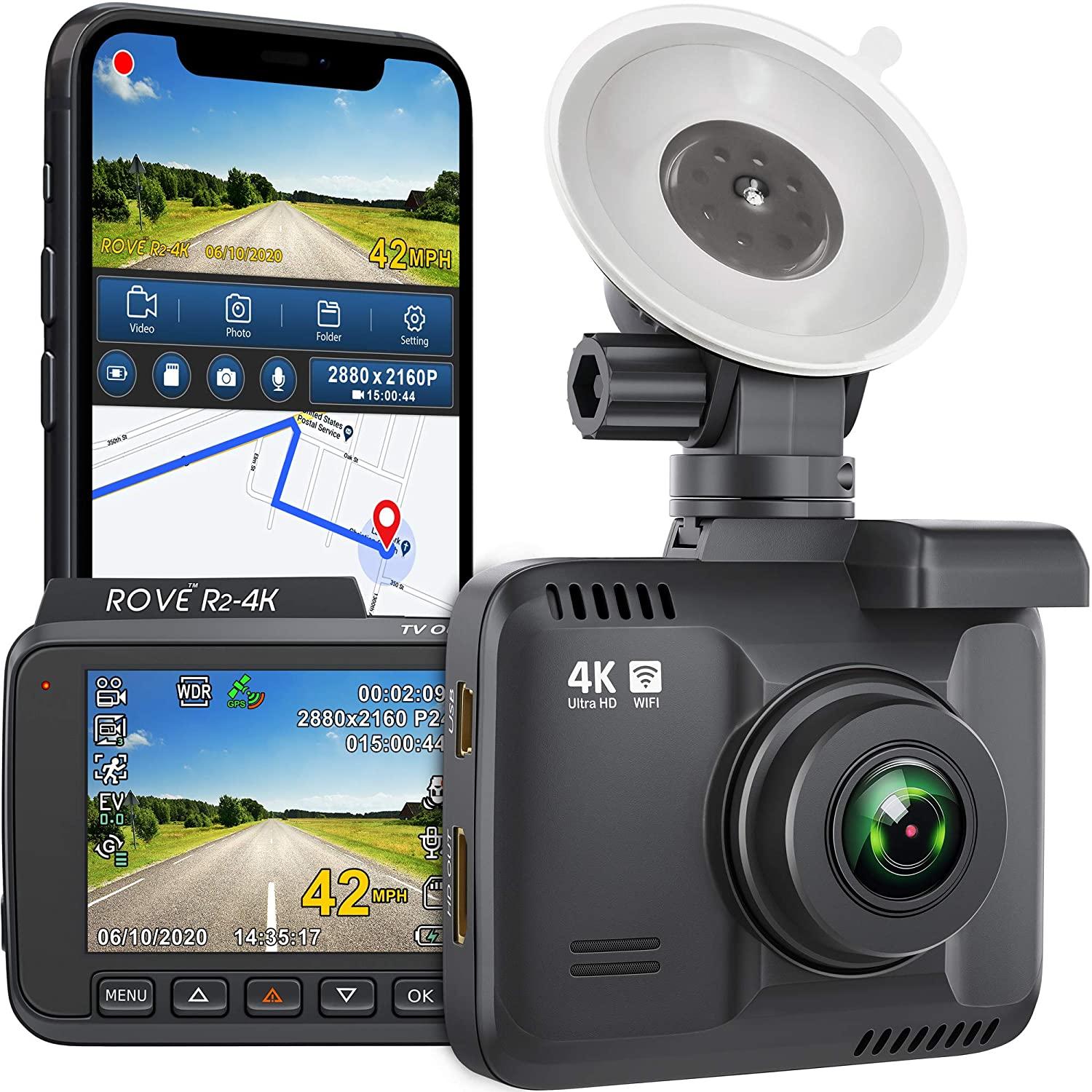 Rove R2-4K Dash Cam Built in WiFi GPS Car Dashboard Camera for $81.59 Shipped