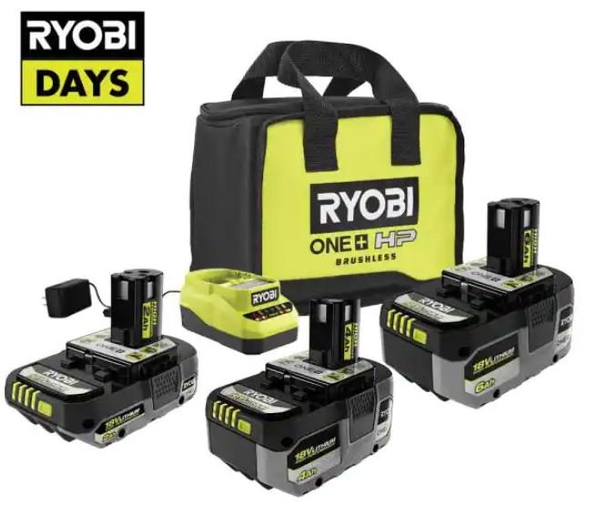 Ryobi One+ 18v Lithium Ion Starter Kit for $199 Shipped