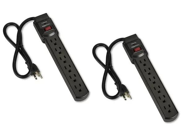 Amazon Basics 6-Outlet Power Strip with 200 Joule Surge Protection for $6.99