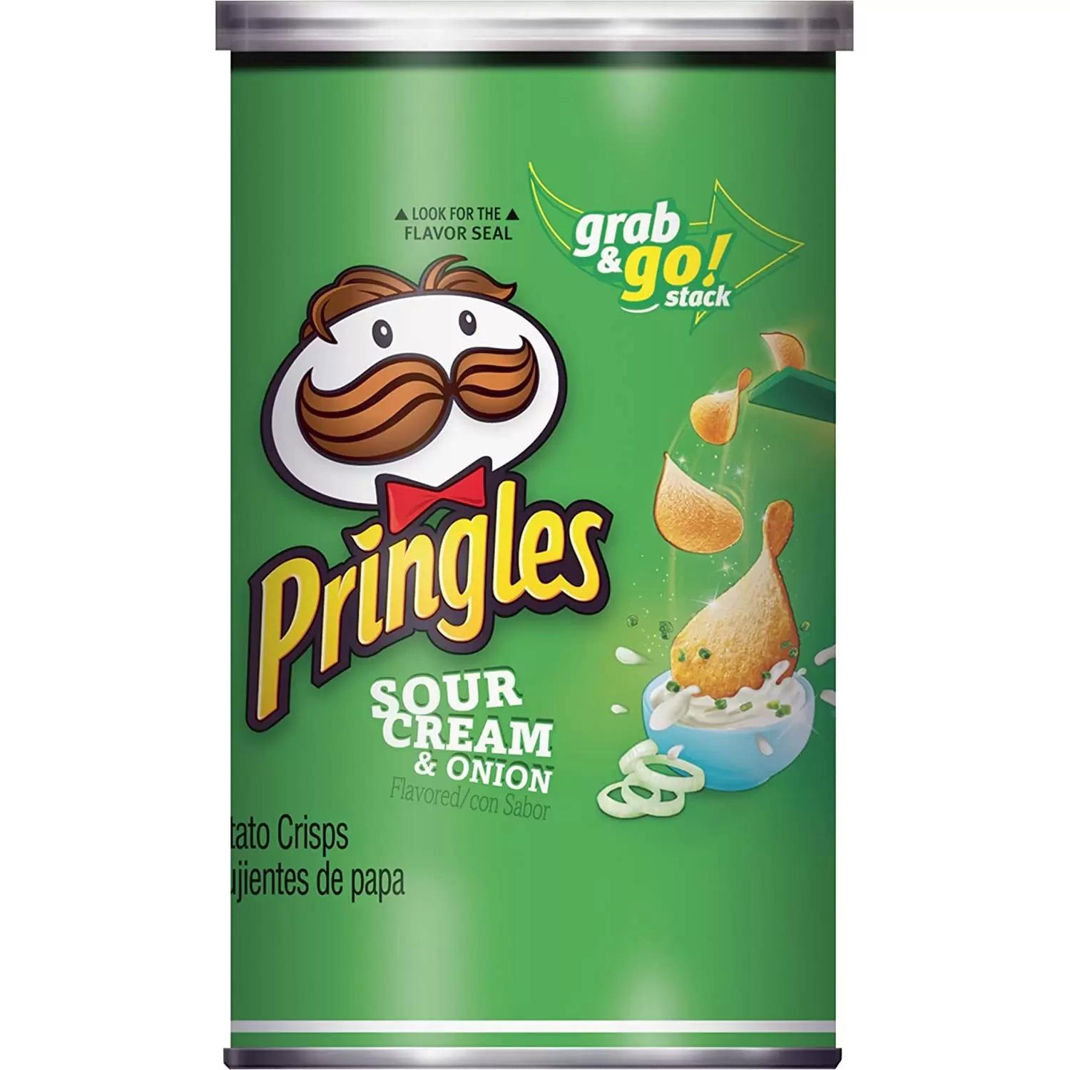 12 Pringles Potato Crisps Chips Sour Cream and Onion for $8.07 Shipped