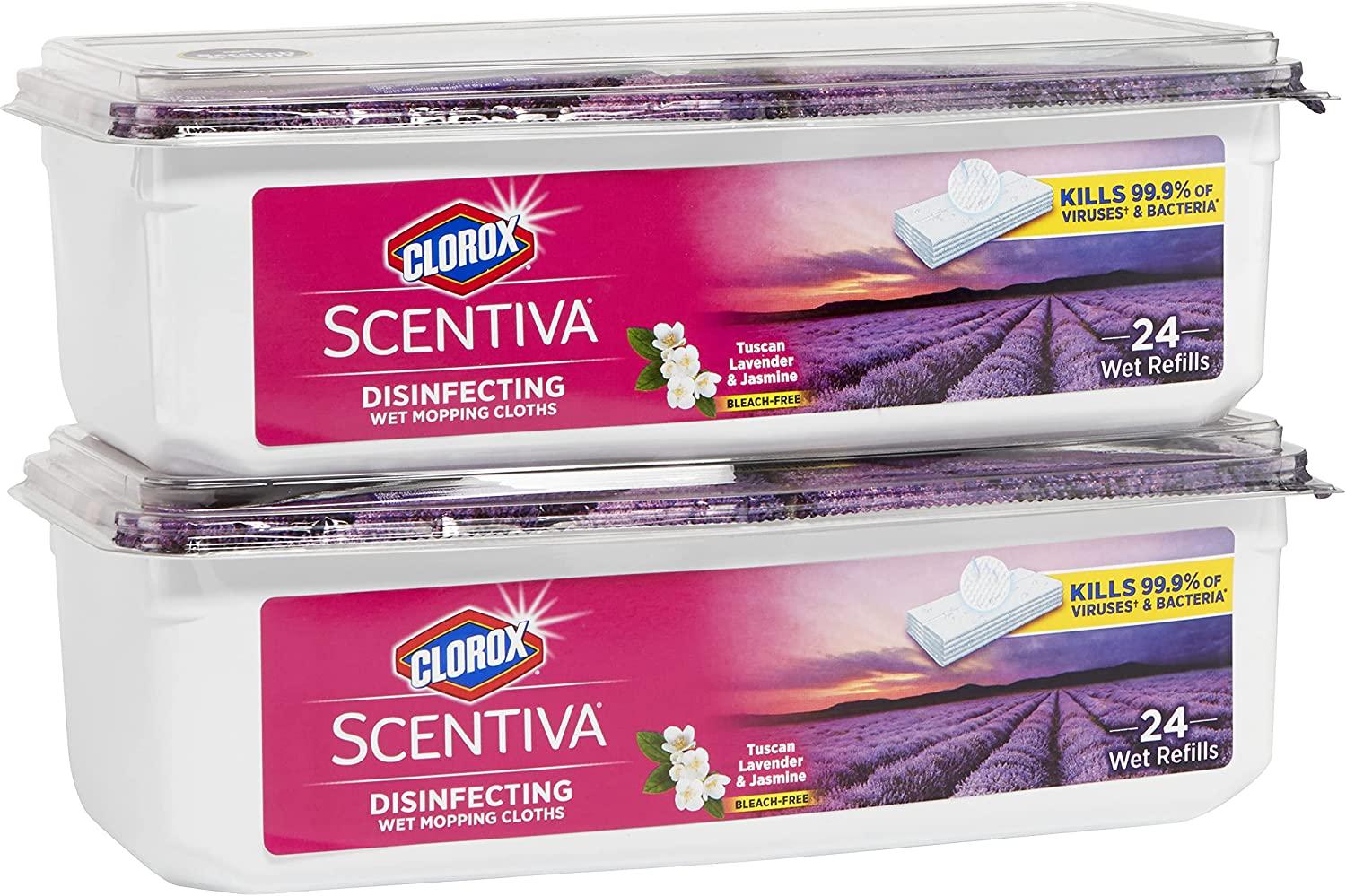 48 Clorox Scentiva Disinfecting Wet Mopping Pad Refills for $7.48