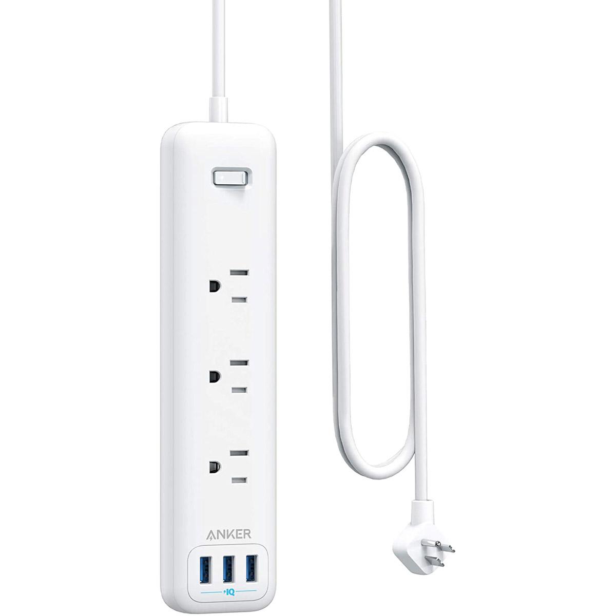 Anker Power Strip with 3 Outlets and 3 USB Ports for $13.99