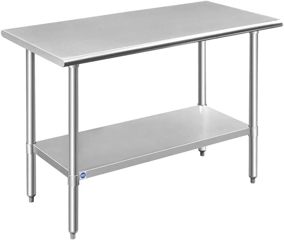 Rockpoint 48in Stainless Steel Commercial Kitchen Table for $98.84 Shipped