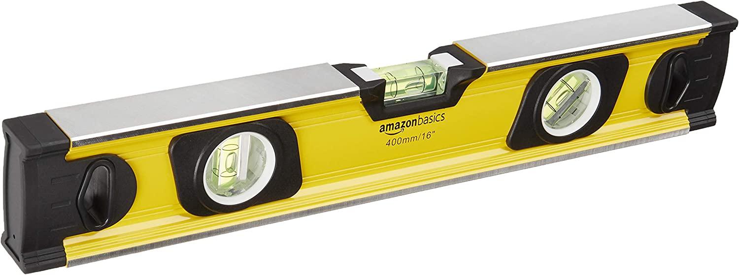 Amazon Basics 16in Heavy Duty Magnetic Spirit Level for $4.07