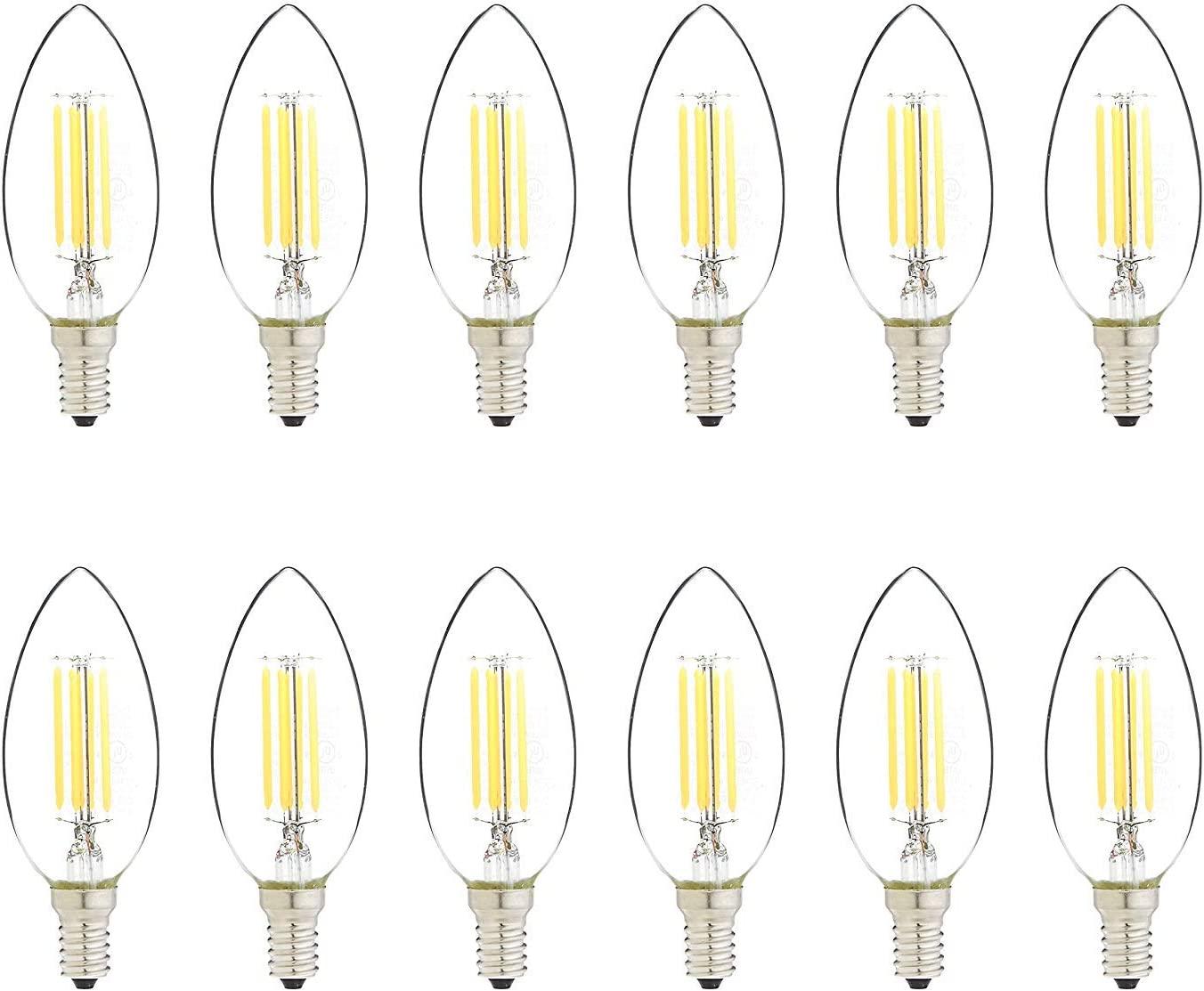 Amazon Basics 60W Equivalent B11 Dimmable LED Light Bulb 12 Pack for $4.95