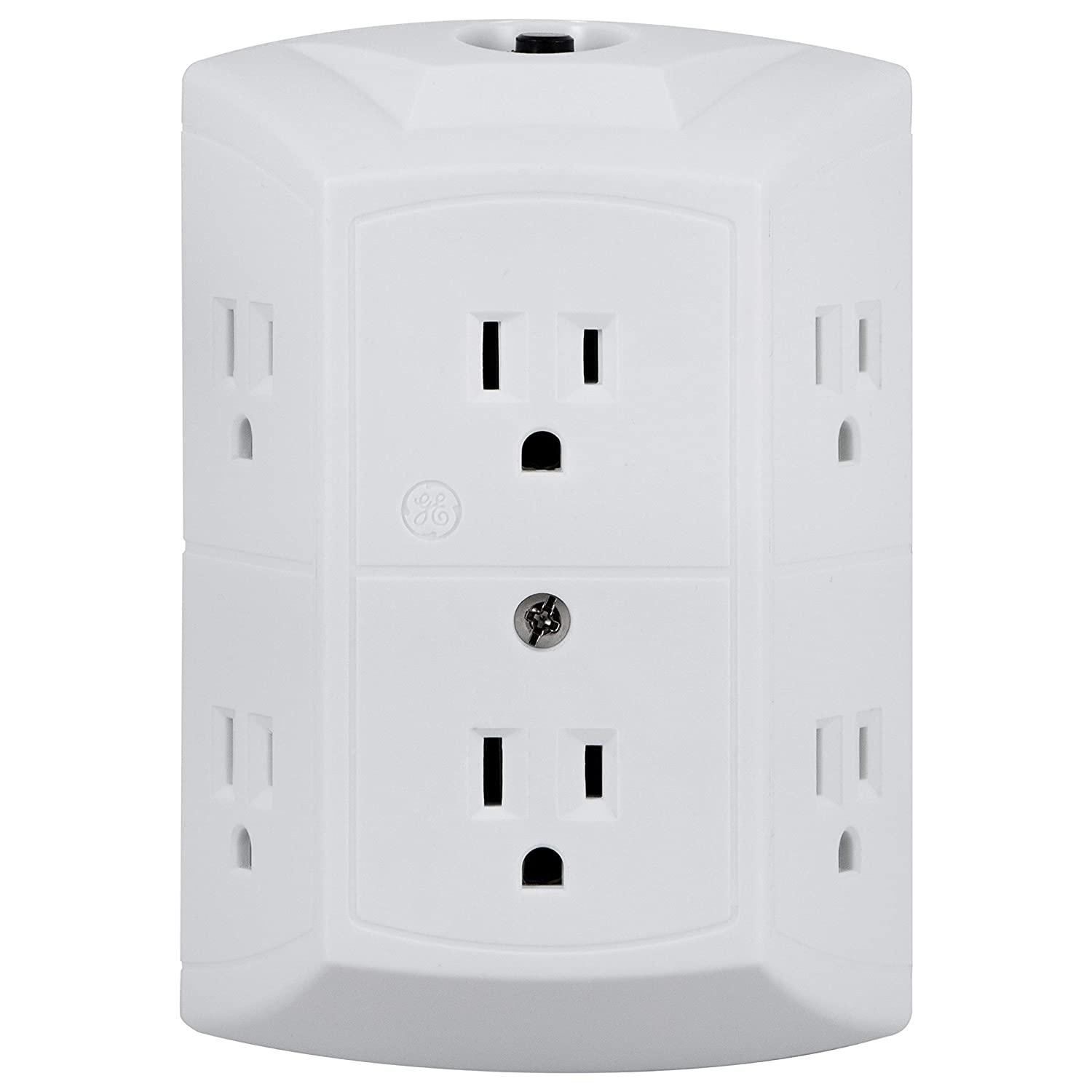 GE 6-Outlet Wall Tap Power Outlet Extender for $6.39