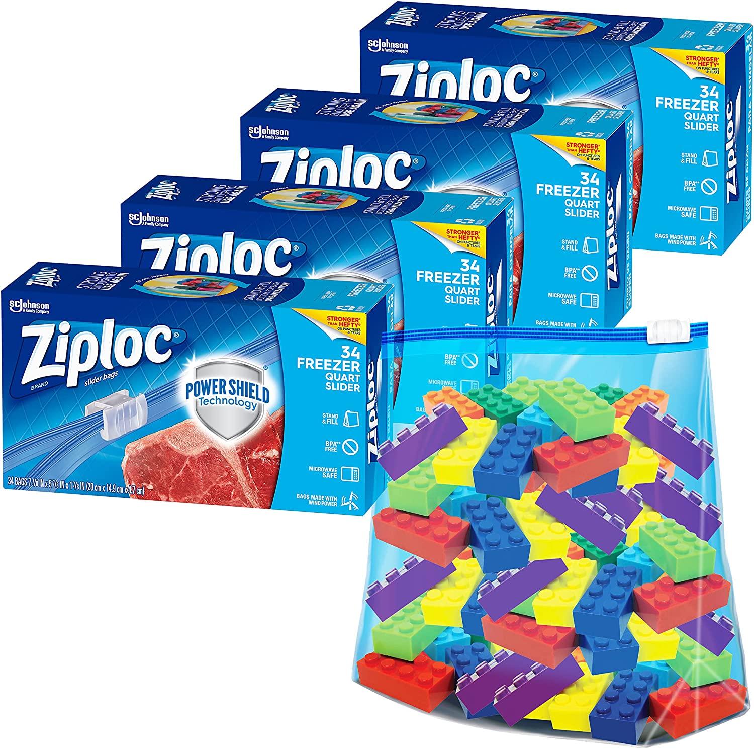 Ziploc Quart Food Storage Slider Bags 136 Count for $13.99 Shipped