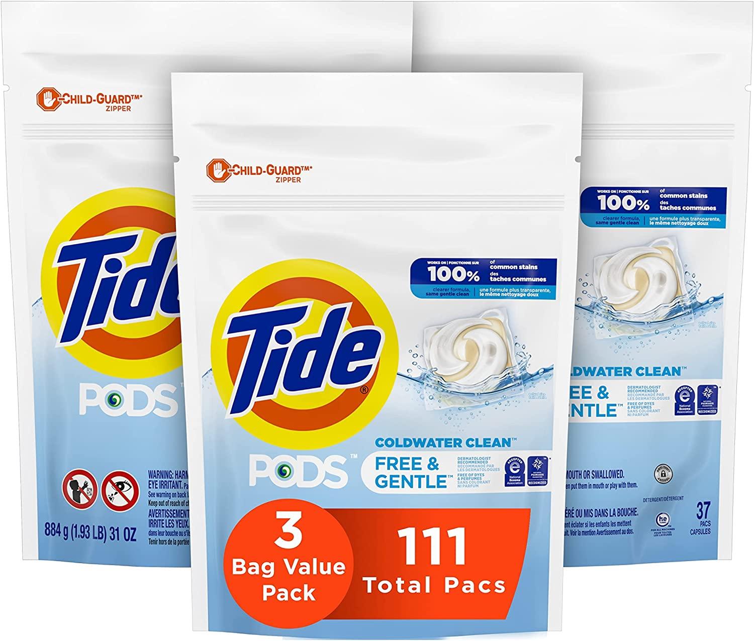 Tide Pods Laundry Detergent Soap Pods 111 Count for $18.14 Shipped