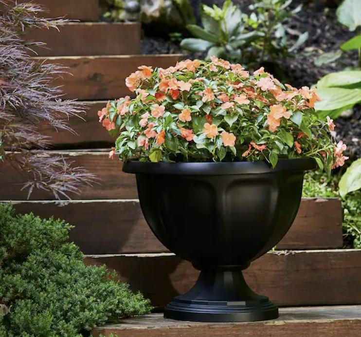 Viceroy Large 18in Black High-Density Resin Urn Planter for $4.98