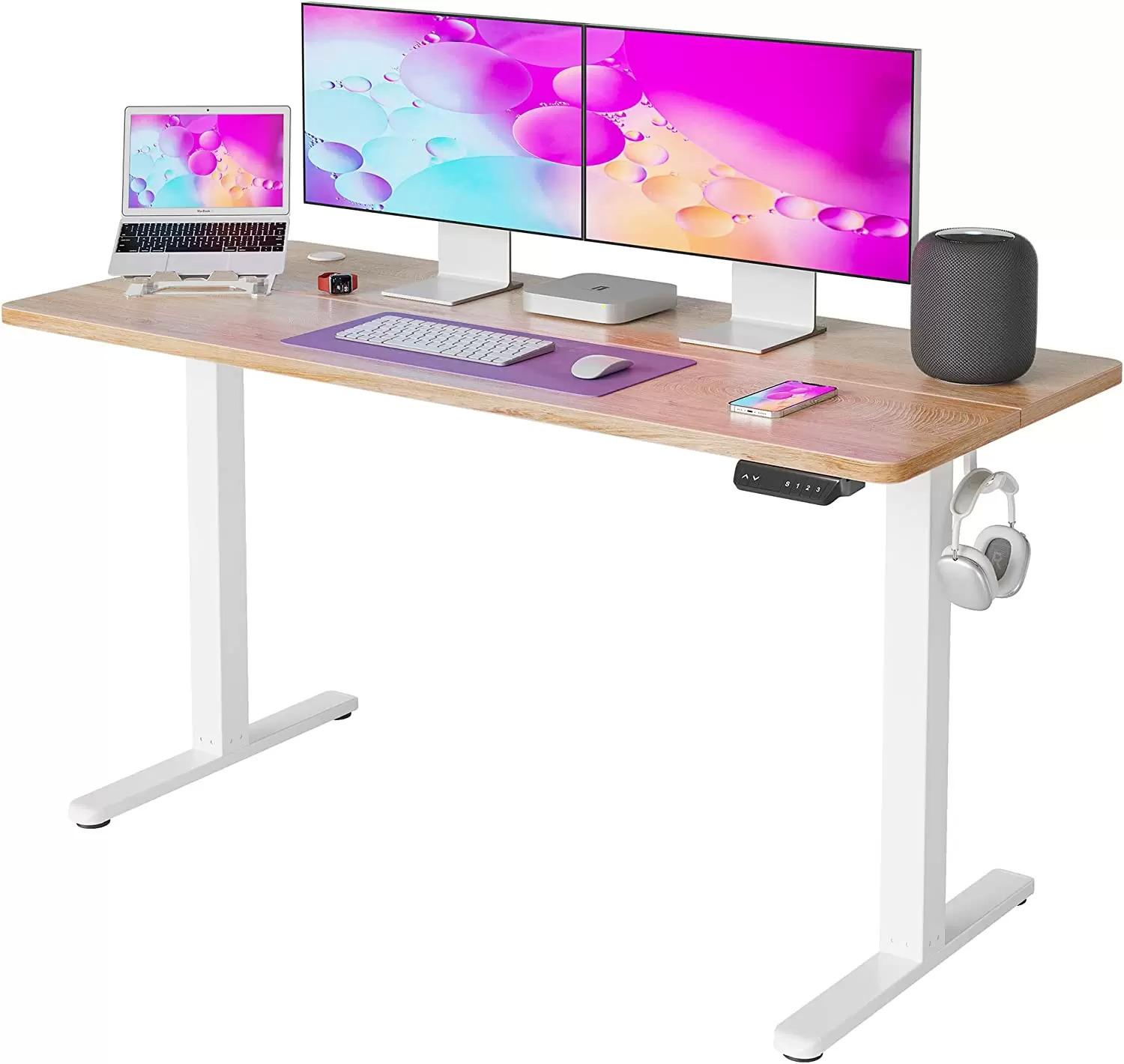 55in Fezibo Adjustable Height Electric Standing Desk for $159.99 Shipped