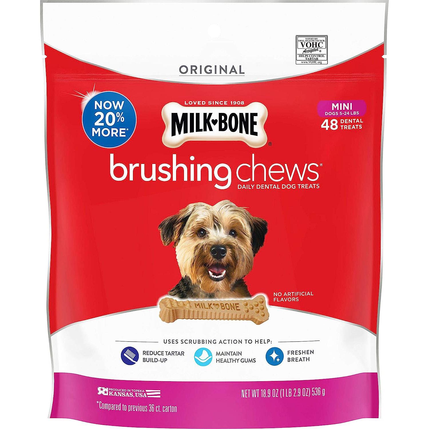 Milk-Bone Daily Brushing Dental Dog Chew Treats 48 Count for $5.64 Shipped